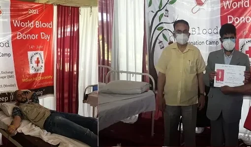Blood Donation Drive in Srinagar Pays Tribute to Ahmedabad Air Crash Victims