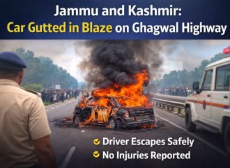 Jammu and Kashmir: Car Completely Destroyed in Fire on Ghagwal Highway